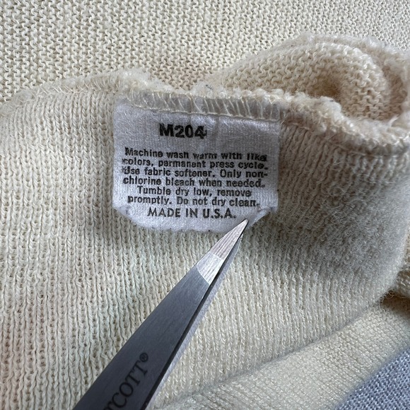 Vintage 90s Jantzen Cream Ivory Button Cardigan Sweater Men 3XL Big Made in USA - Picture 8 of 9